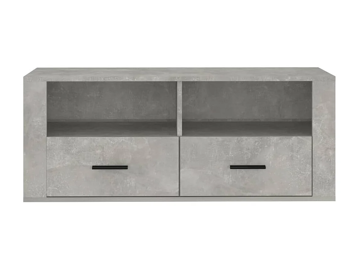Meuble TV Gris béton 100x35x40 Bois d'ingénierie