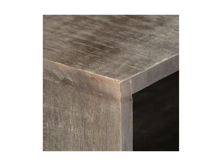 Meuble TV 2 portes manguier massif gris Nelle