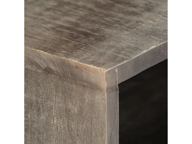 Meuble TV 2 portes manguier massif gris Nelle