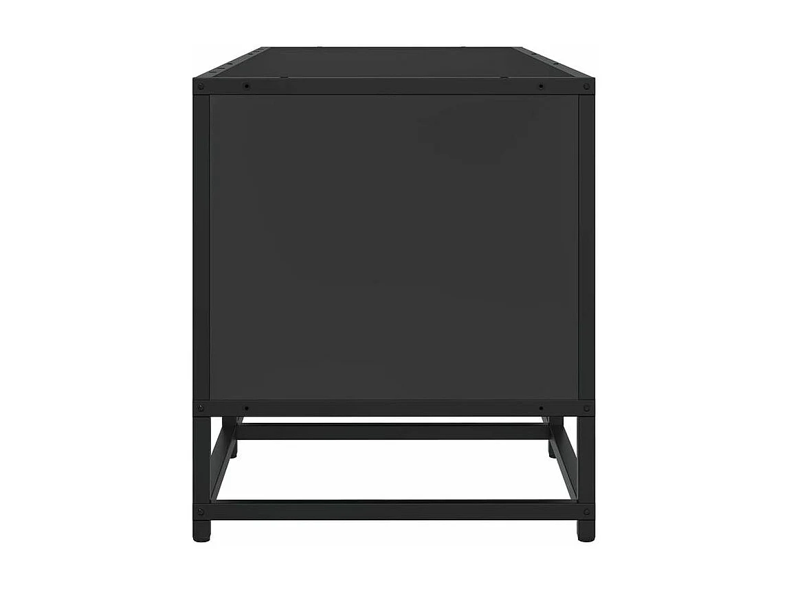 Meuble TV noir 100x35x41 bois d'ingénierie et métal
