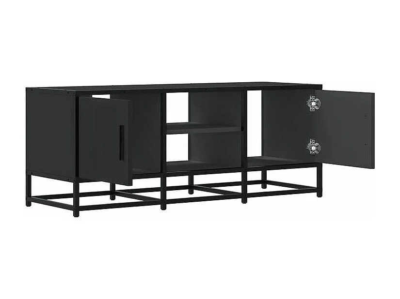 Meuble TV noir 100x35x41 bois d'ingénierie et métal