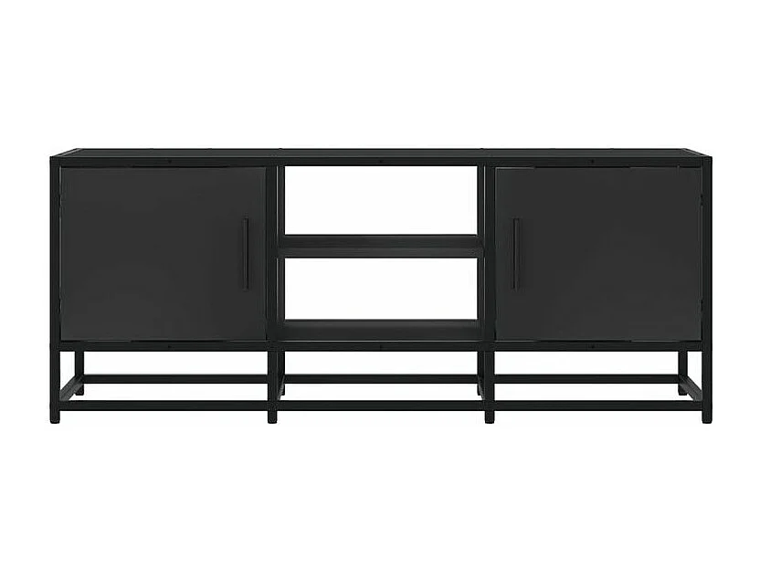 Meuble TV noir 100x35x41 bois d'ingénierie et métal