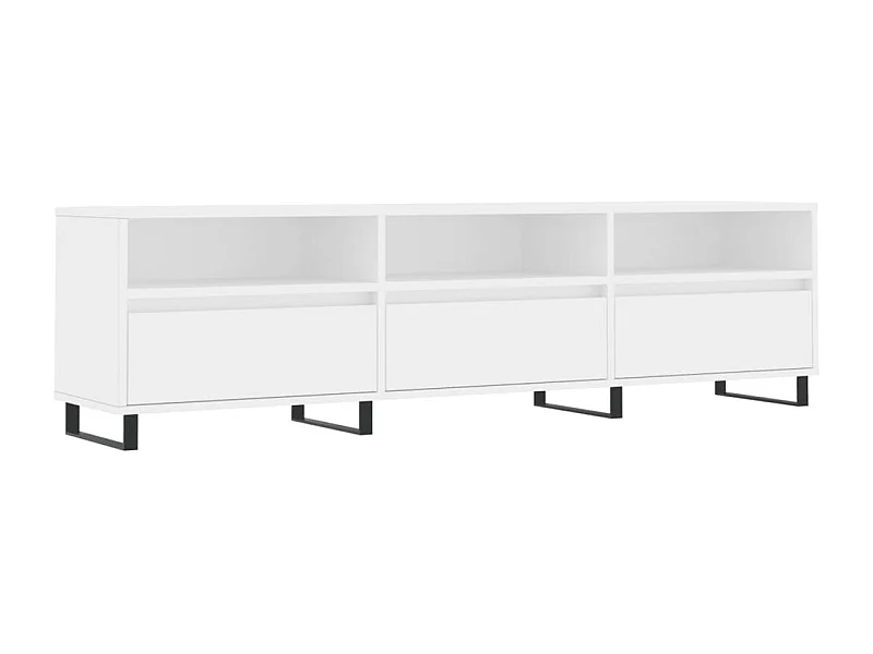 Meuble TV blanc 150x30x44,5 bois d'ingénierie