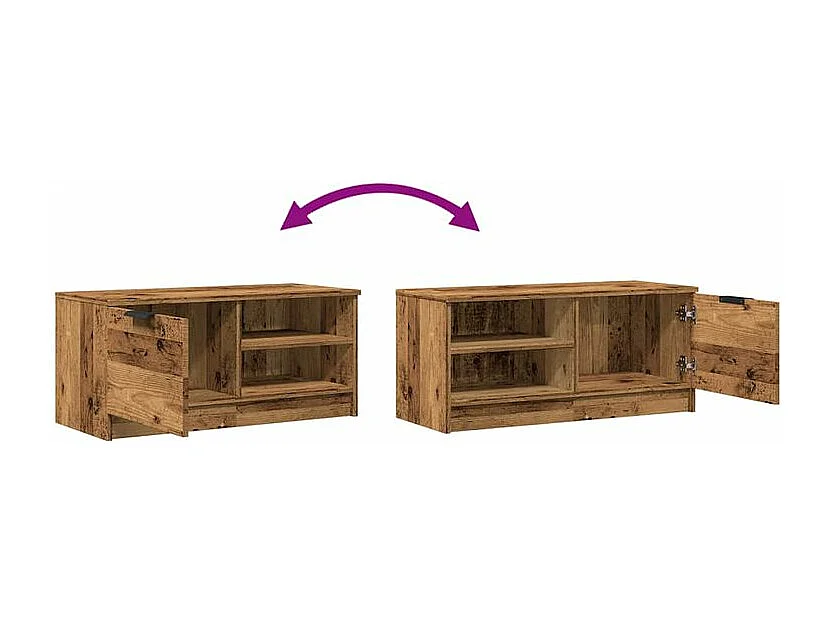 Meuble TV vieux bois 80x35x36,5 bois d'ingénierie