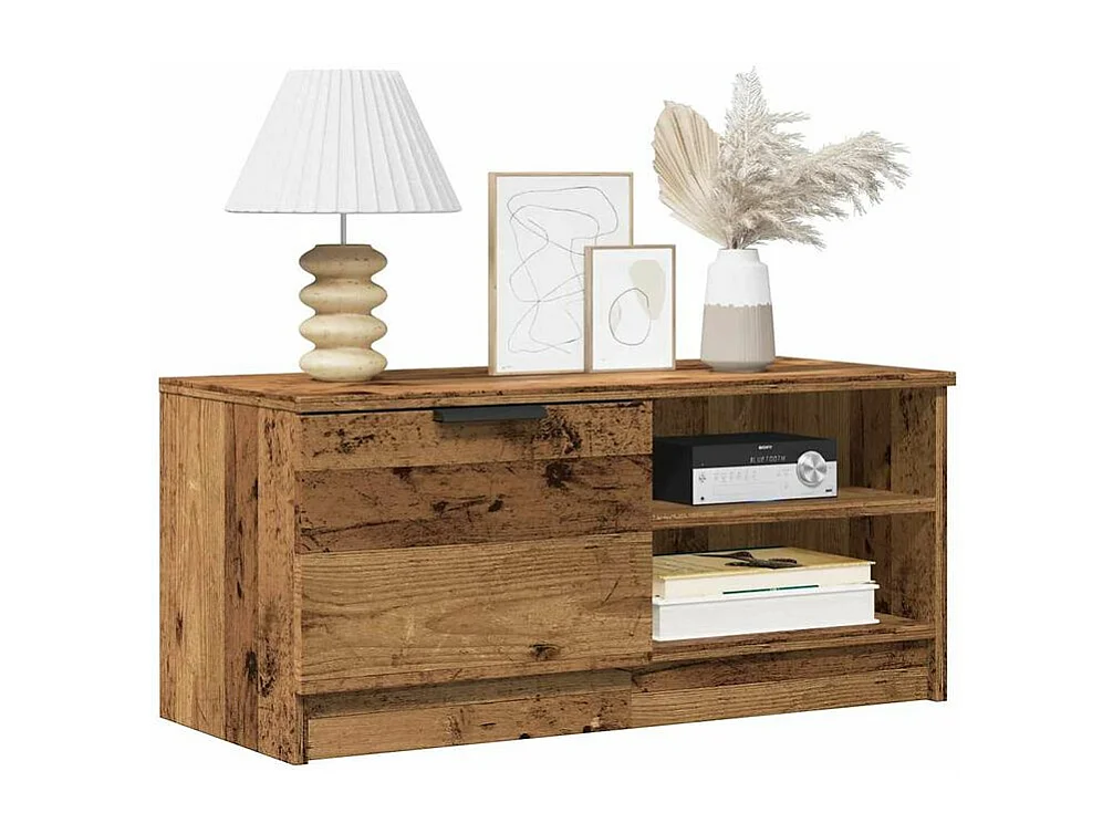 Meuble TV vieux bois 80x35x36,5 bois d'ingénierie