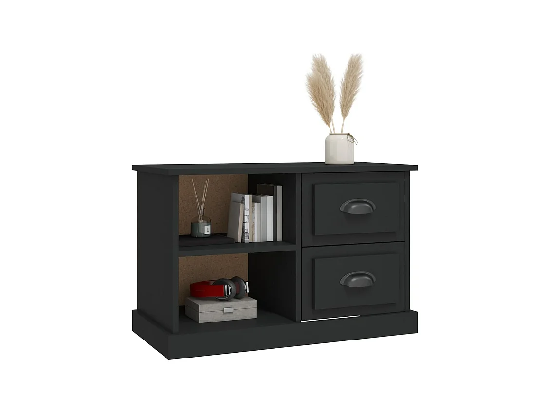 Meuble TV noir 73x35,5x47,5 bois d'ingénierie