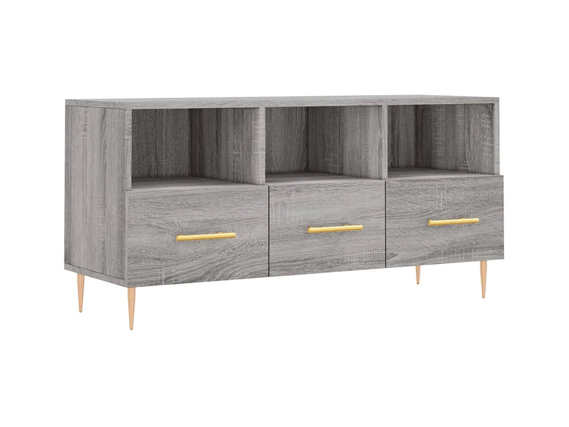 Meuble TV sonoma gris 102x36x50 bois d'ingénierie