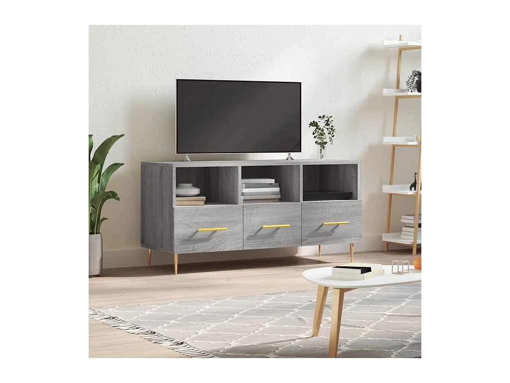 Meuble TV sonoma gris 102x36x50 bois d'ingénierie