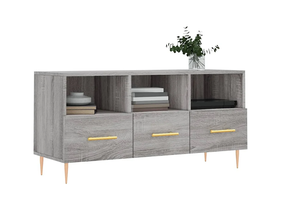 Meuble TV sonoma gris 102x36x50 bois d'ingénierie