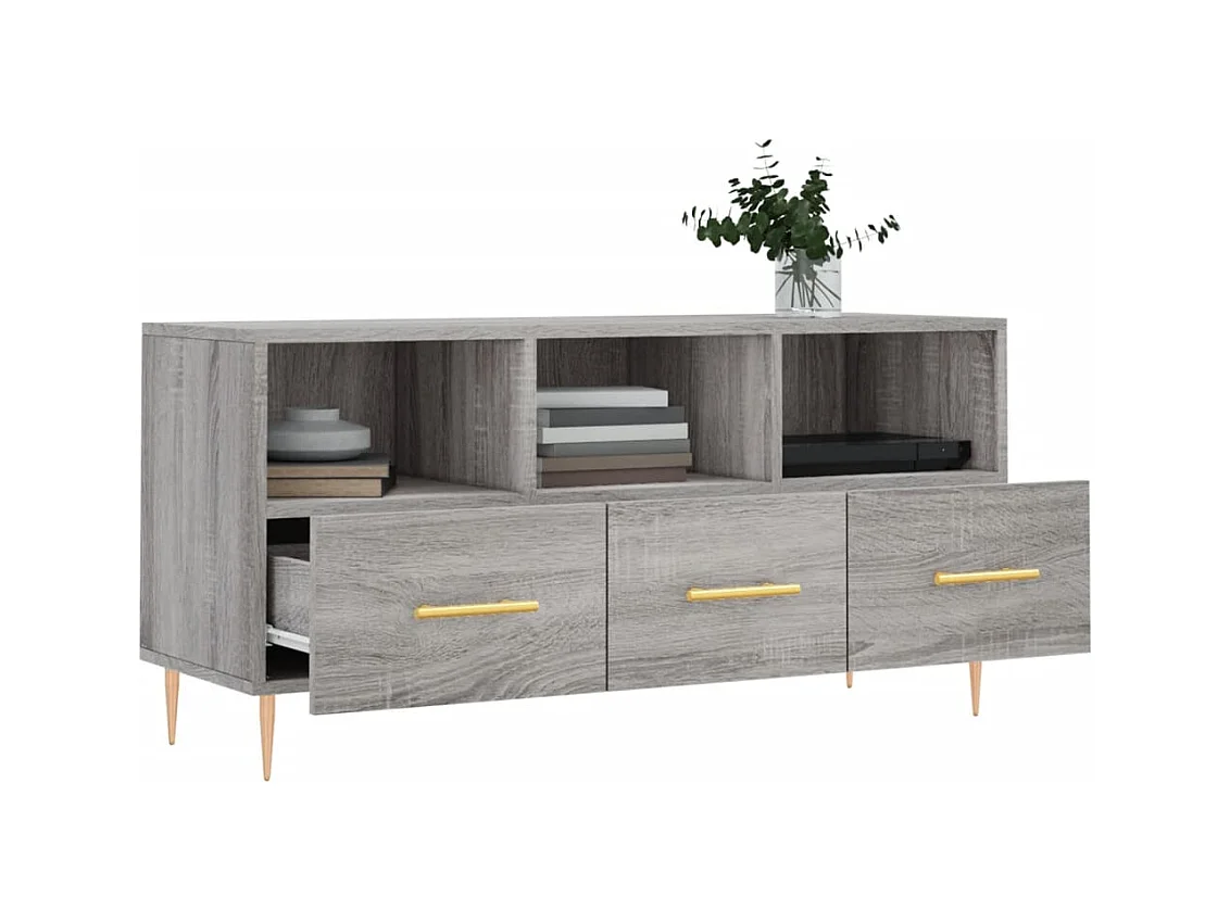 Meuble TV sonoma gris 102x36x50 bois d'ingénierie