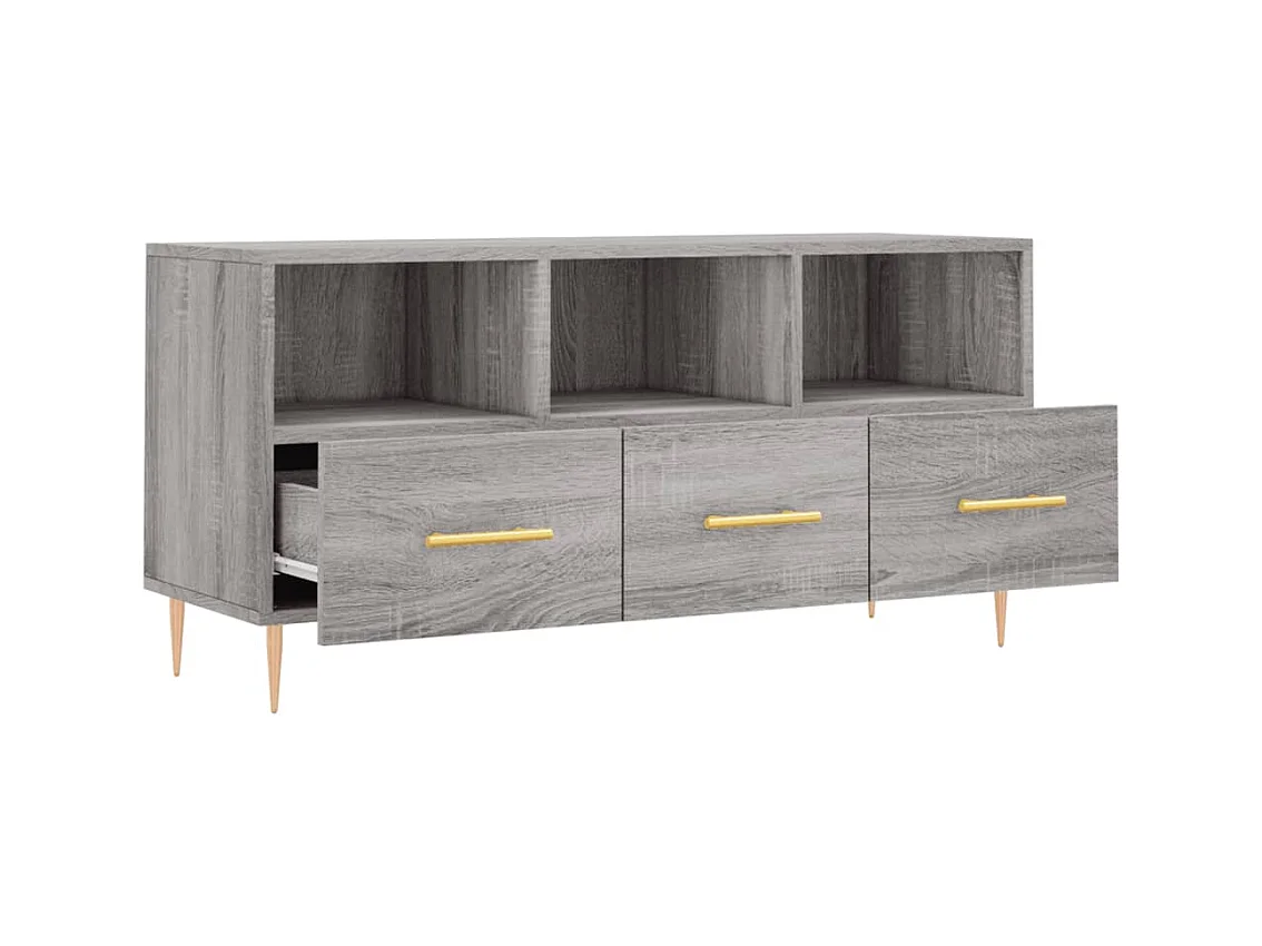 Meuble TV sonoma gris 102x36x50 bois d'ingénierie