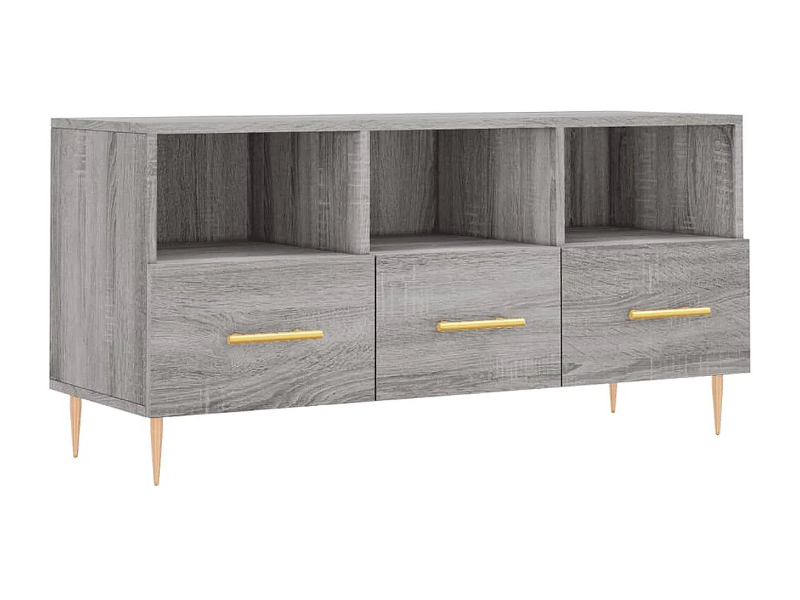 Meuble TV sonoma gris 102x36x50 bois d'ingénierie