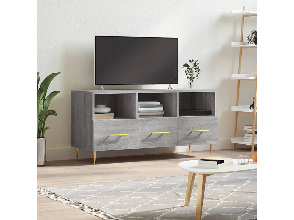 Meuble TV sonoma gris 102x36x50 bois d'ingénierie