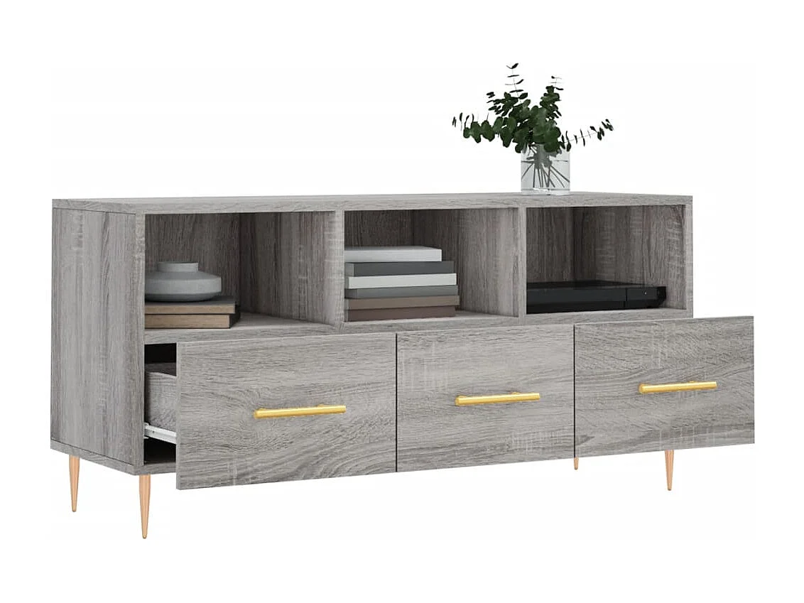 Meuble TV sonoma gris 102x36x50 bois d'ingénierie