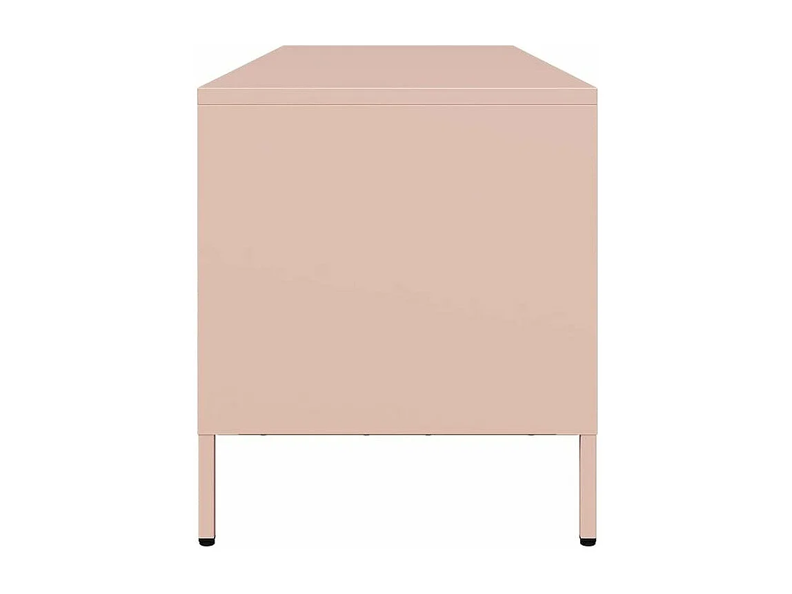 Meuble TV rose 135x39x43,5 acier laminé à froid