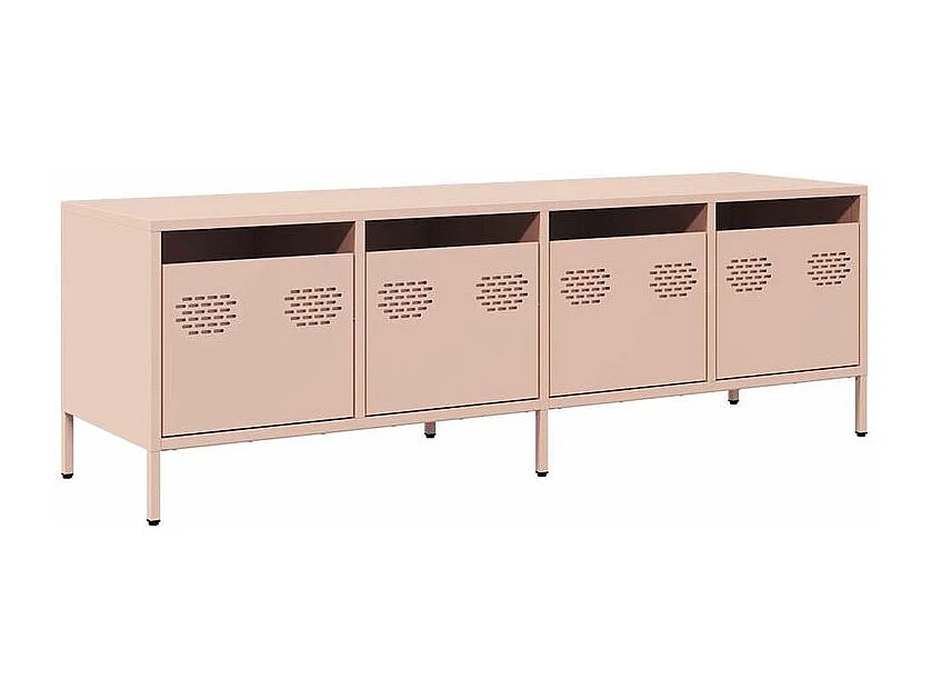 Meuble TV rose 135x39x43,5 acier laminé à froid