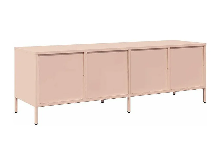 Meuble TV rose 135x39x43,5 acier laminé à froid