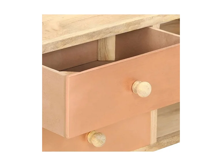 Meuble TV 4 tiroirs manguier massif clair Dipen 110cm