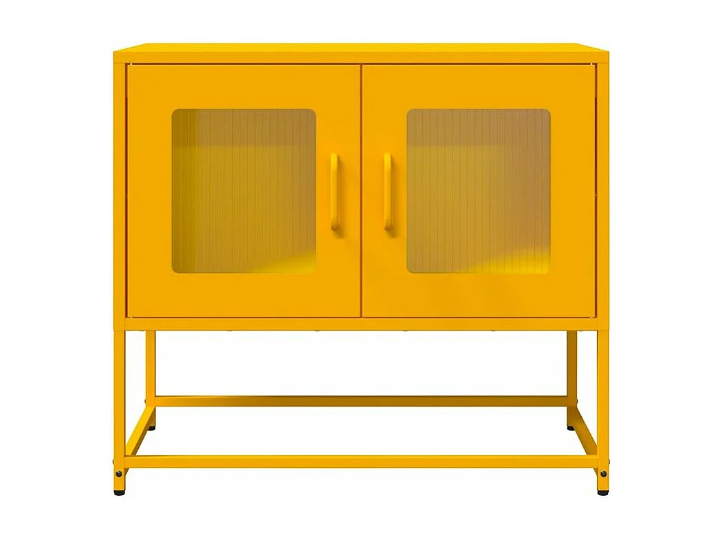 Meuble TV jaune moutarde 68x39x60,5 acier laminé à froid