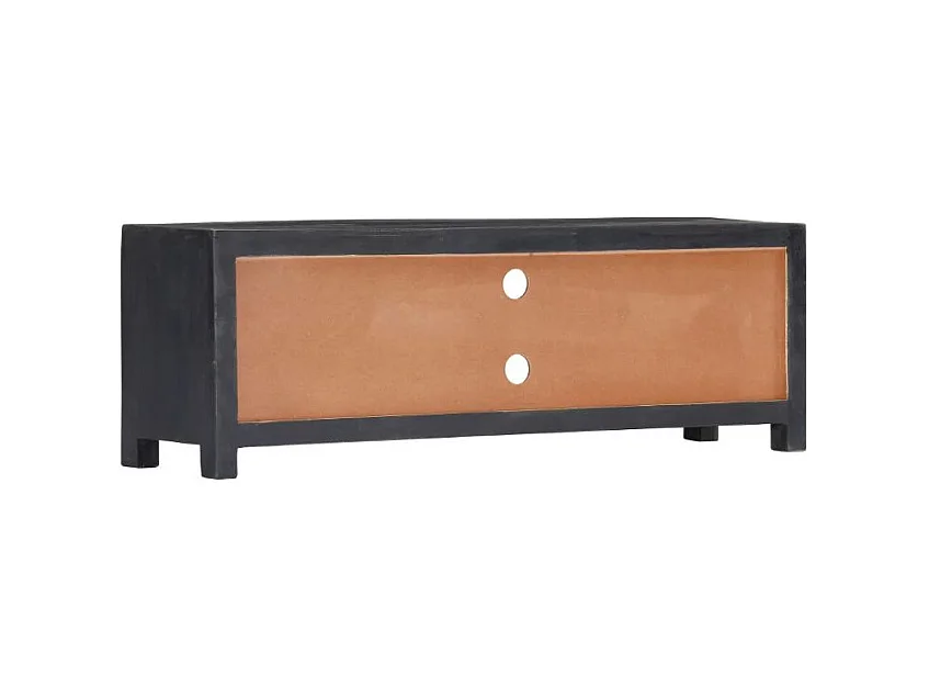 Meuble TV 3 portes manguier massif clair et gris Misty