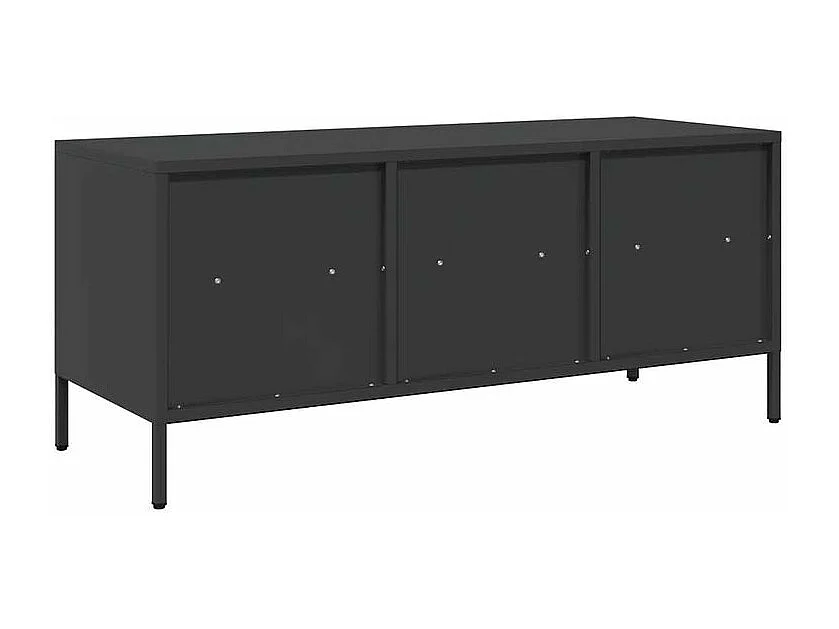 Meuble TV noir 101,5x39x43,5 acier laminé à froid