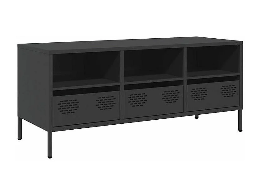 Meuble TV noir 101,5x39x43,5 acier laminé à froid