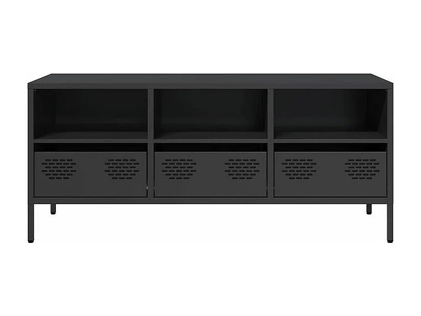 Meuble TV noir 101,5x39x43,5 acier laminé à froid