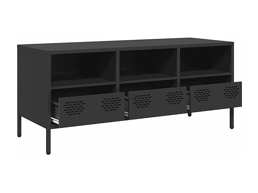 Meuble TV noir 101,5x39x43,5 acier laminé à froid