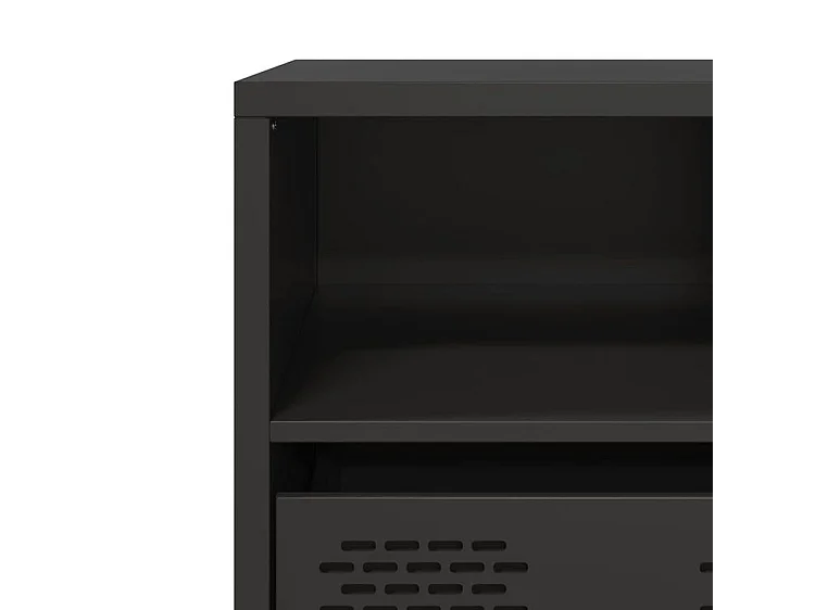 Meuble TV noir 101,5x39x43,5 acier laminé à froid