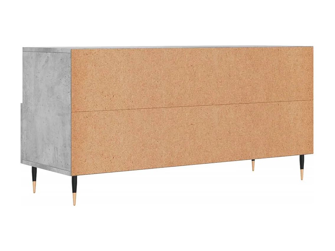 Meuble TV gris béton 102x36x50 bois d'ingénierie