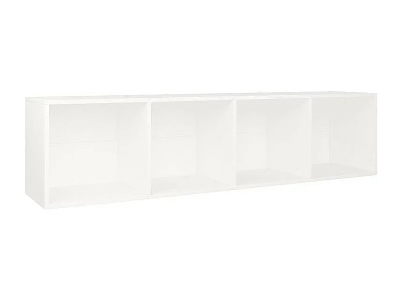 Meuble TV 4 niches bois blanc Asana 143cm