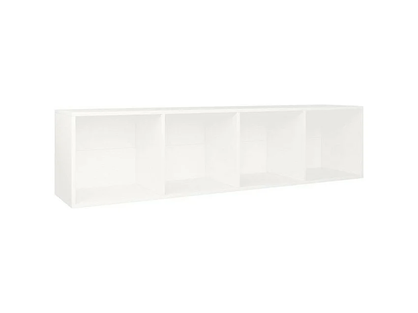 Meuble TV 4 niches bois blanc Asana 143cm