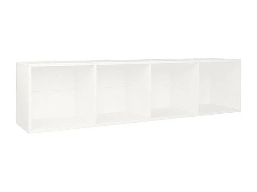 Meuble TV 4 niches bois blanc Asana 143cm