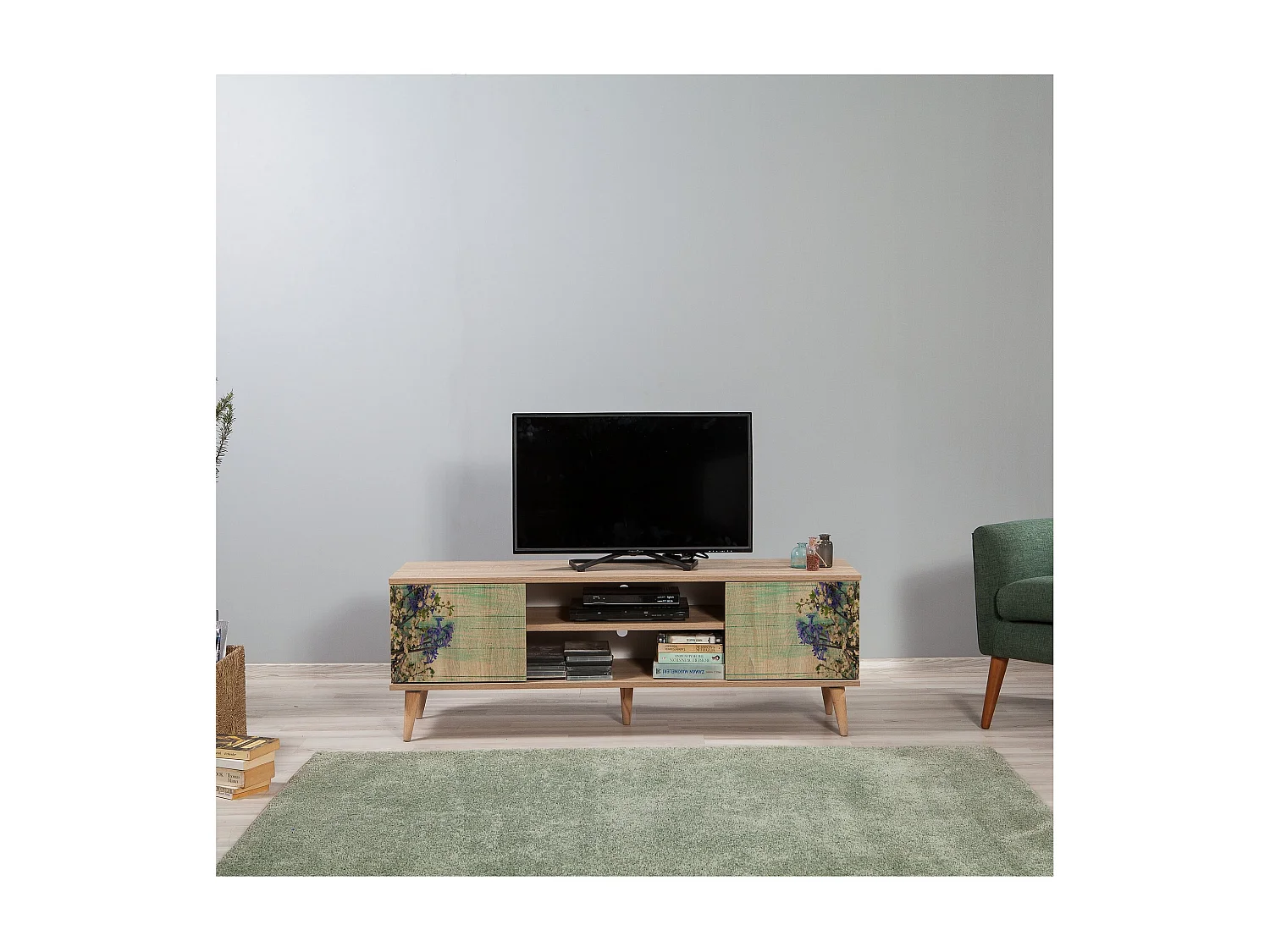 TV-Ständer – 140 cm – Sonoma-Eiche – Melaminbeschichtete Spanplatte