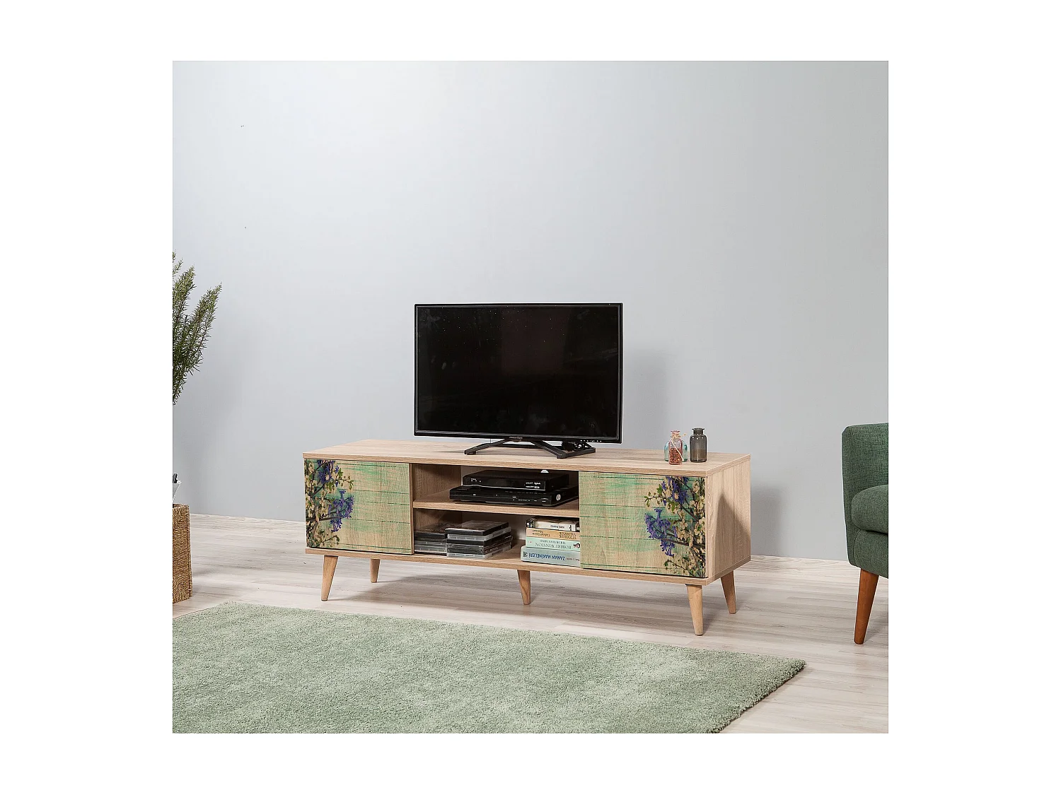 TV-Ständer – 140 cm – Sonoma-Eiche – Melaminbeschichtete Spanplatte