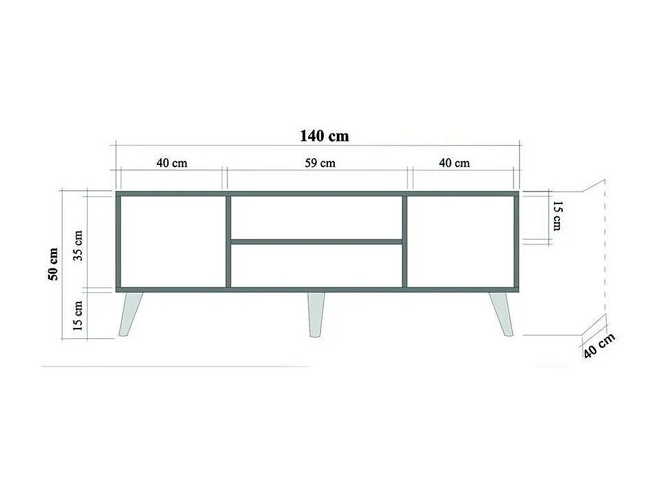 TV-Ständer – 140 cm – Sonoma-Eiche – Melaminbeschichtete Spanplatte