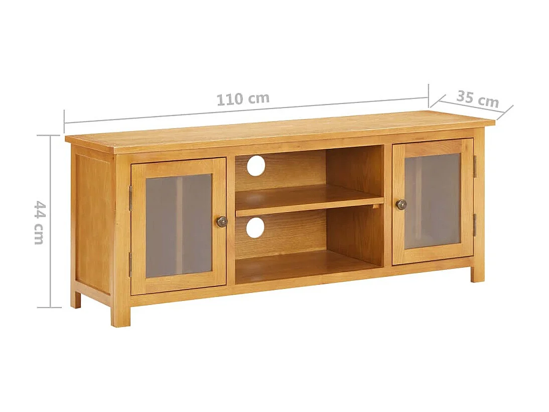 Meuble TV 110x35x44 Bois de chêne massif