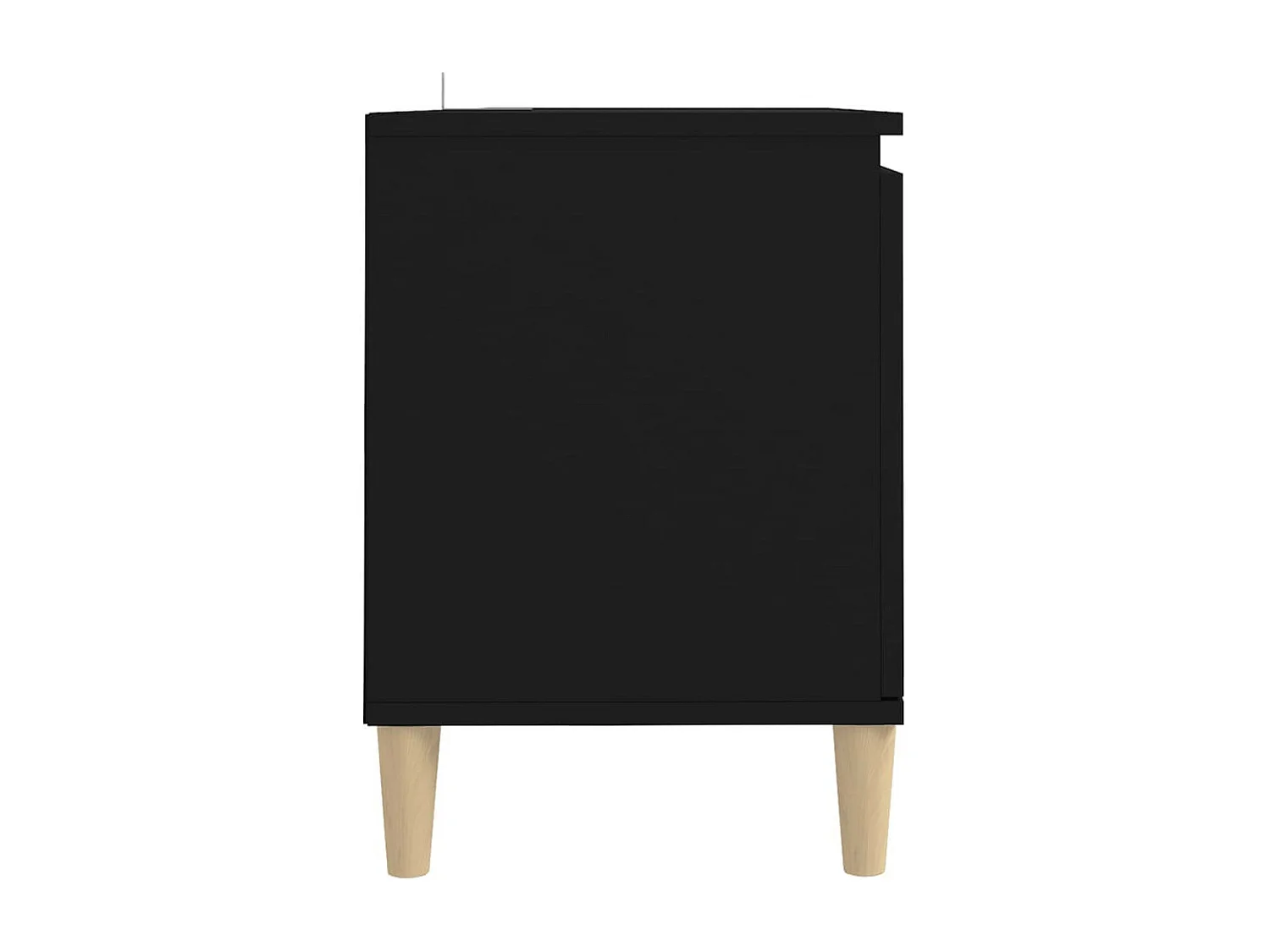 Meuble TV avec pieds en bois massif Noir 103,5x35x50