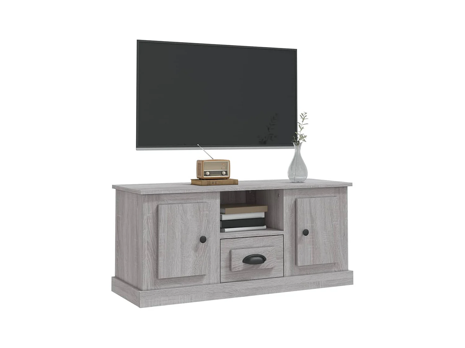 Meuble TV sonoma gris 100x35,5x45 bois d'ingénierie