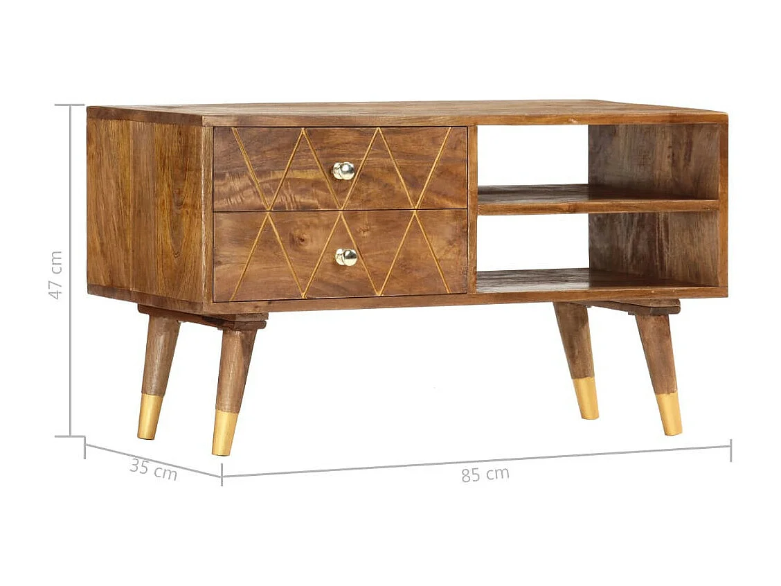 Meuble TV 85x35x47 Bois massif de manguier