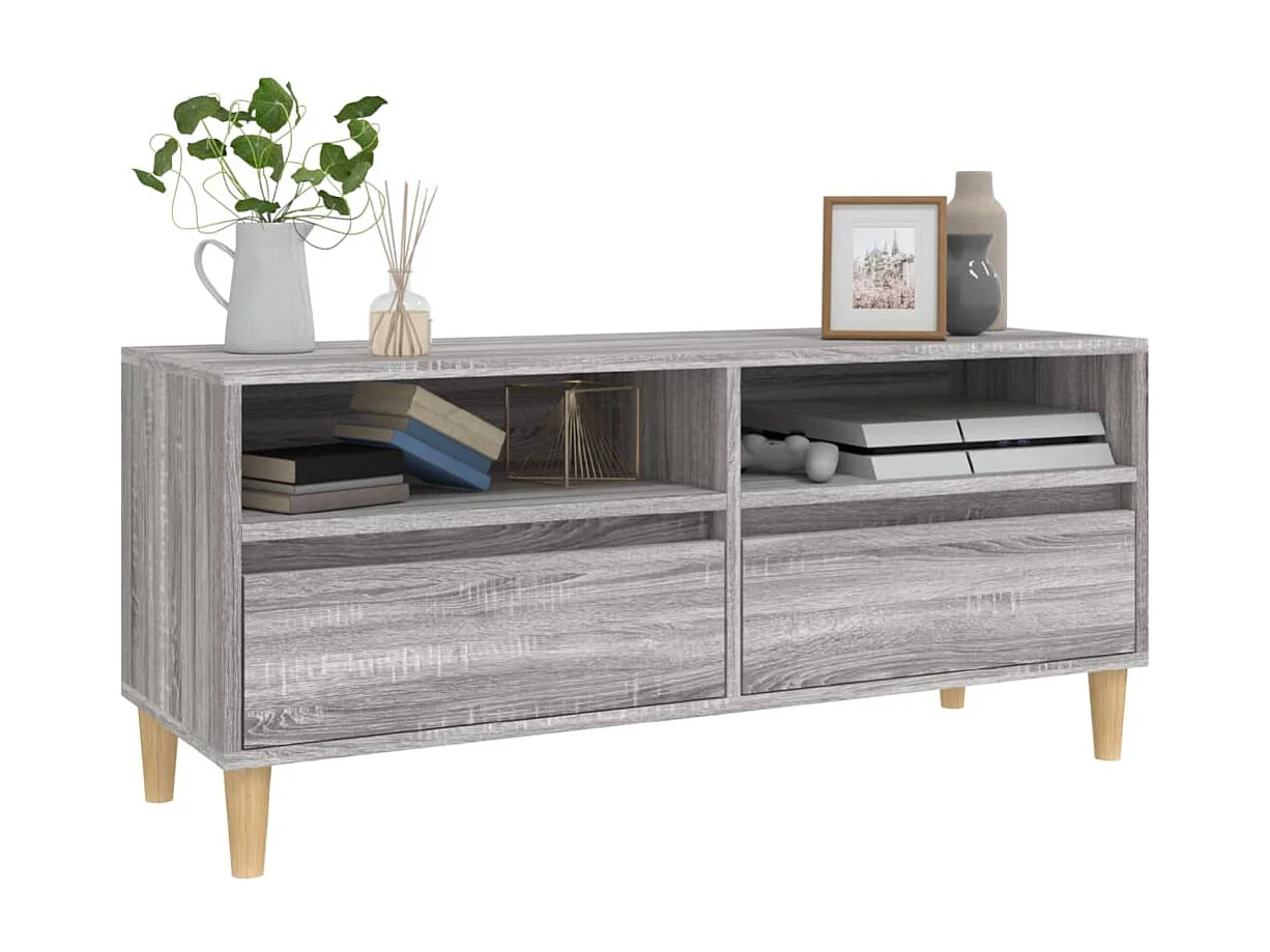 Meuble TV sonoma gris 100x34,5x44,5 bois d'ingénierie