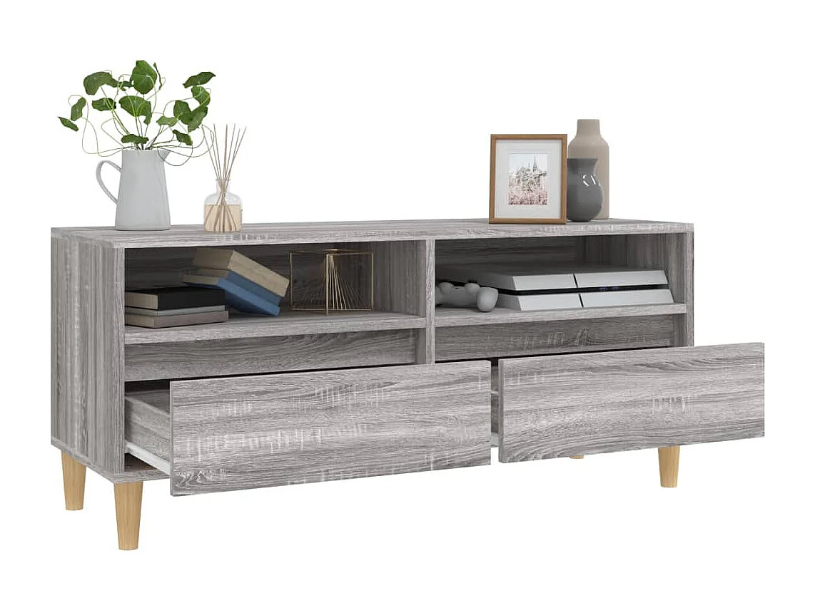 Meuble TV sonoma gris 100x34,5x44,5 bois d'ingénierie
