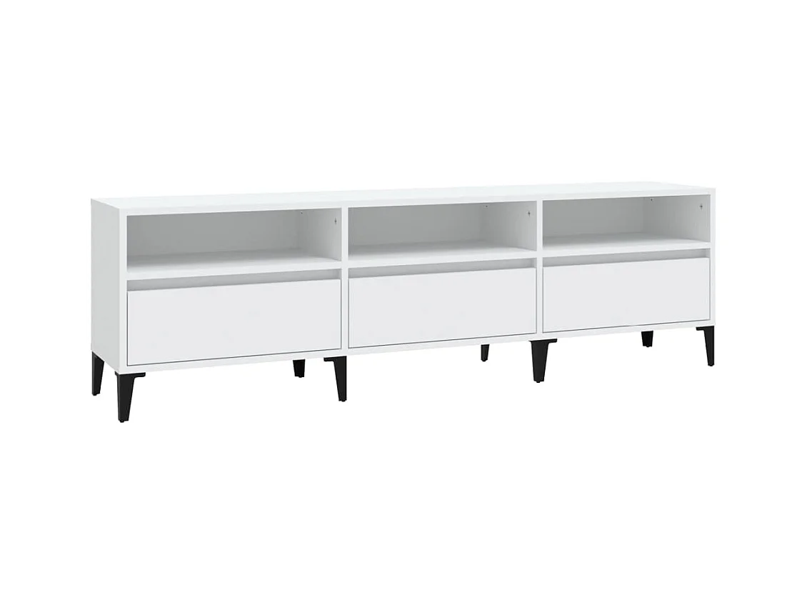 Meuble TV blanc 150x30x44,5 bois d'ingénierie