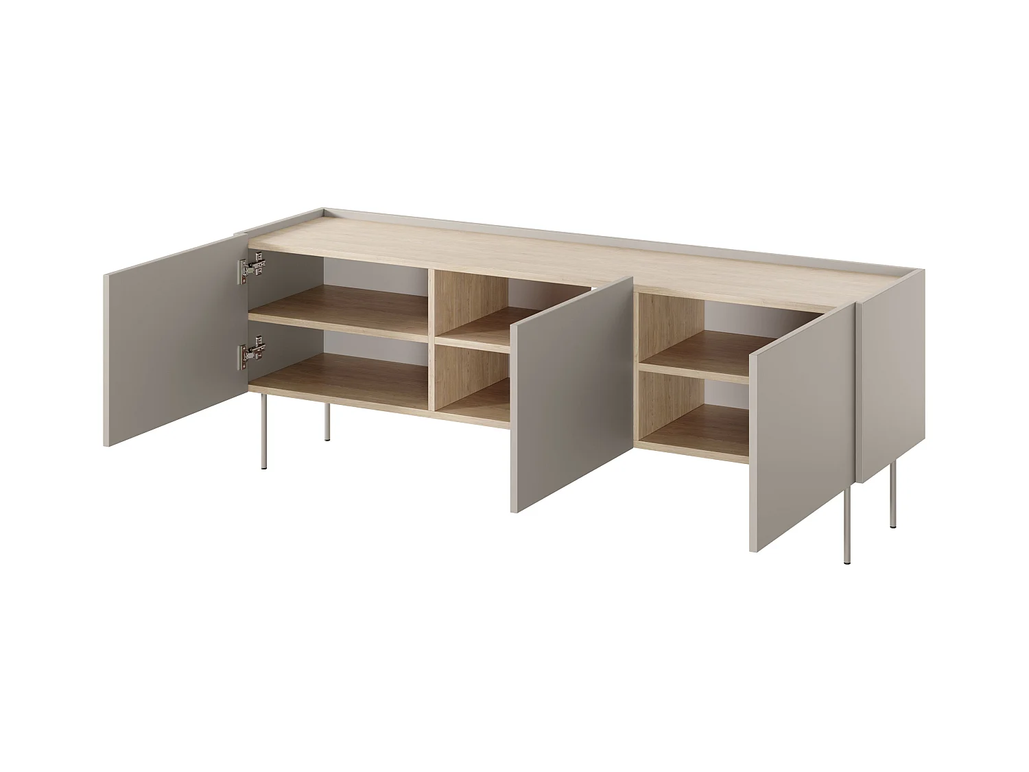 3-türiger TV-Schrank mit Metallfuß 170x60 cm