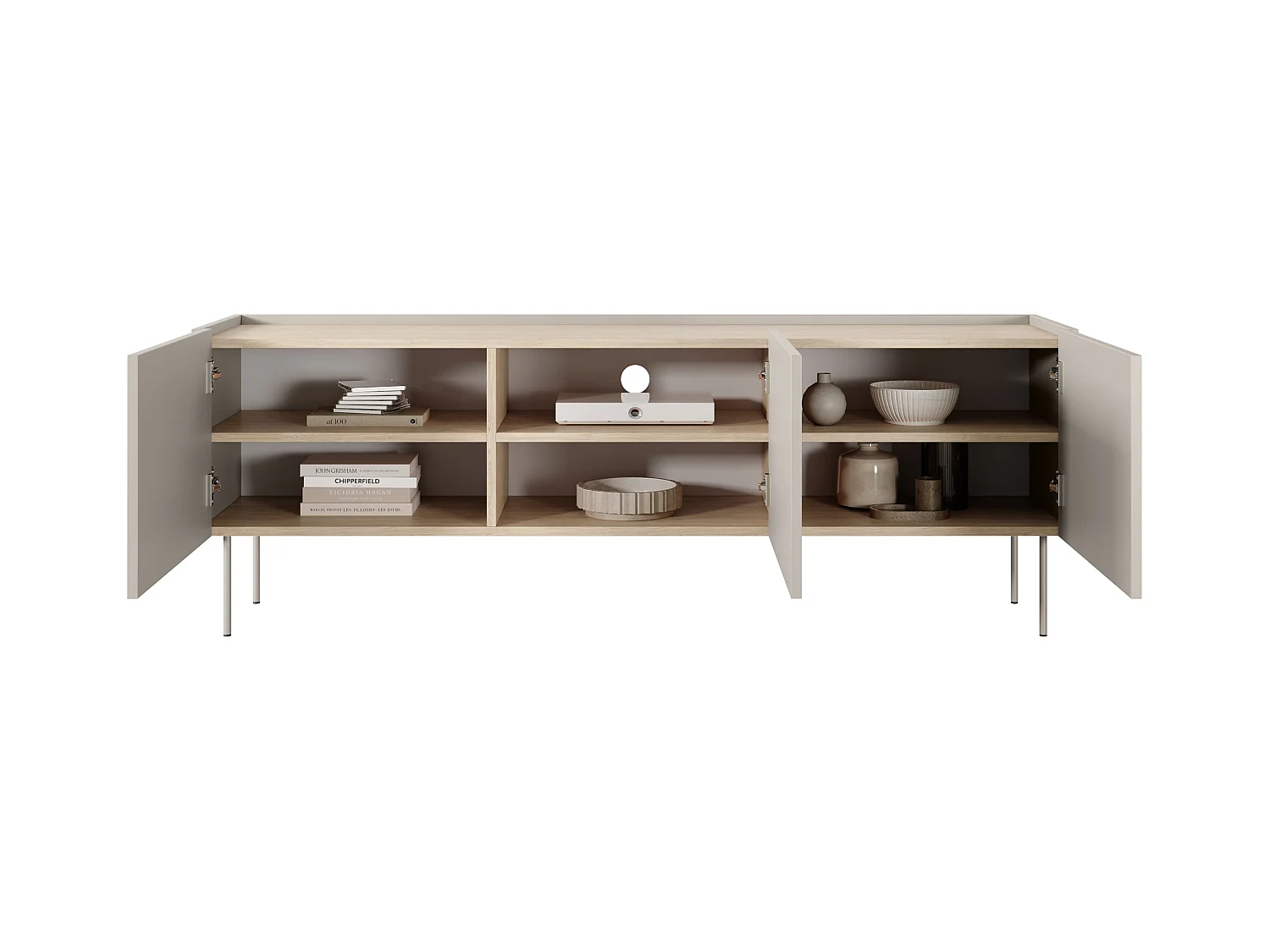 3-türiger TV-Schrank mit Metallfuß 170x60 cm