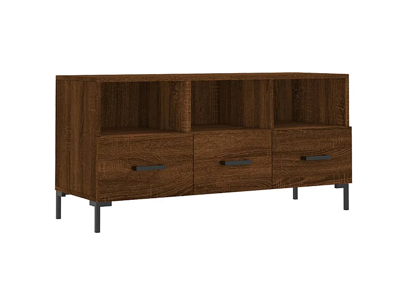 Meuble TV chêne marron 102x36x50 bois d'ingénierie