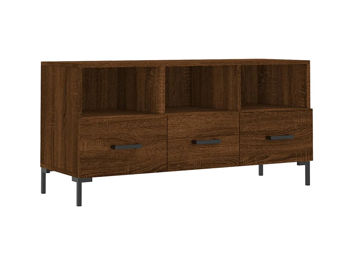 Meuble TV chêne marron 102x36x50 bois d'ingénierie