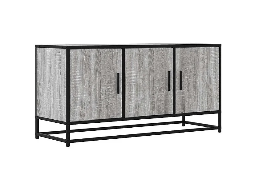 Meuble TV sonoma gris 100x35x50 bois d'ingénierie et métal