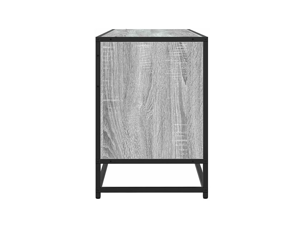 Meuble TV sonoma gris 100x35x50 bois d'ingénierie et métal