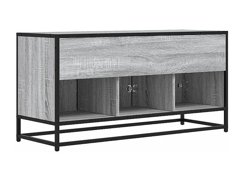 Meuble TV sonoma gris 100x35x50 bois d'ingénierie et métal